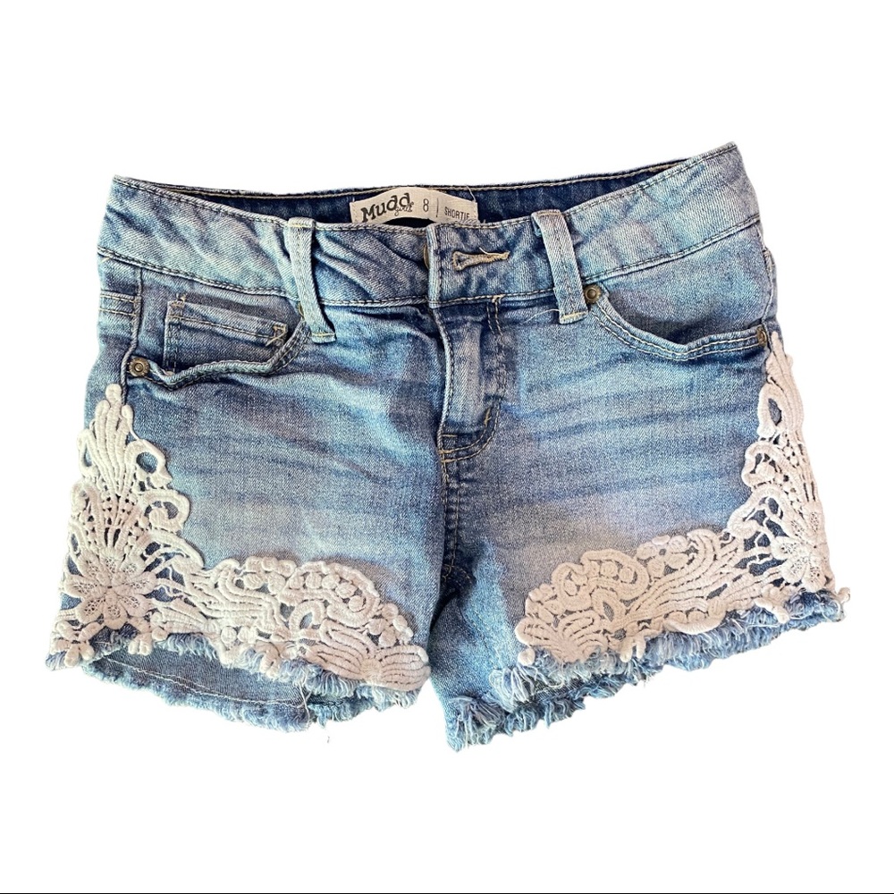 Denim and Lace Shorts